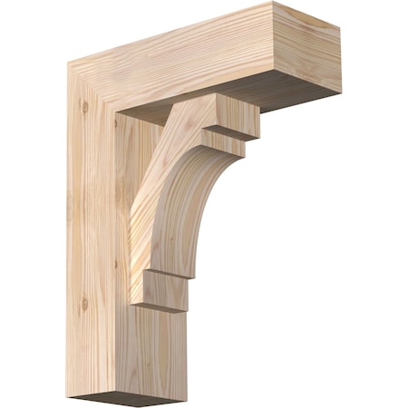 Ekena Millwork Merced Block Smooth Bracket w/ Offset Brace, Douglas Fir, 5 1/2"W x 14"D x 18"H BKT0604X14X18MRC05SDF